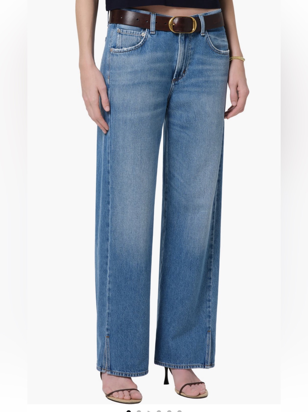 New Citizens Of Humanity Track Low Waist Wide Leg Jeans In Solstice Md Indigo